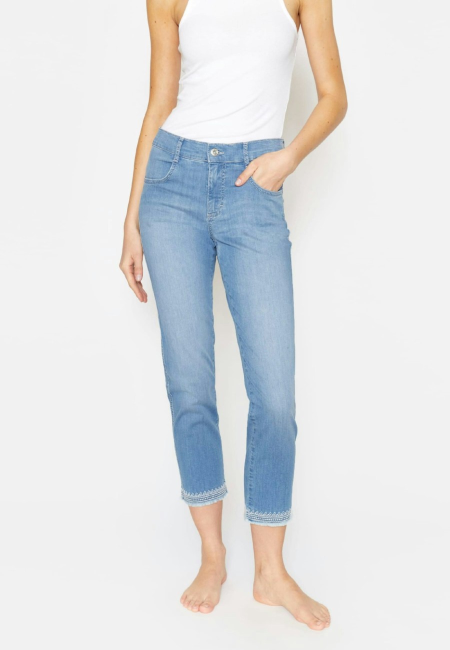 Angels Jeans Jeans Cici Crop Stitch Mit Fringe-Kante | Slim Fit