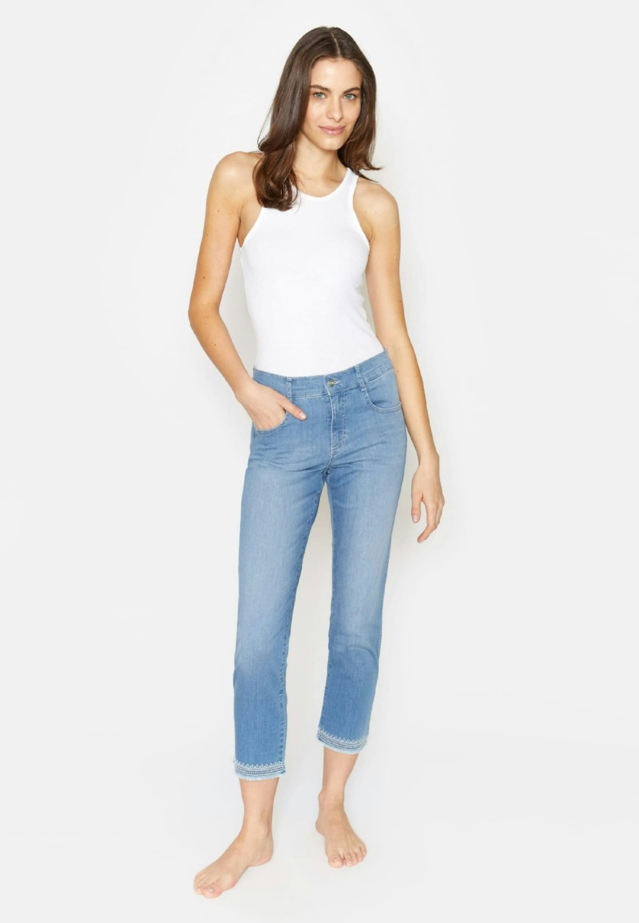 Angels Jeans Jeans Cici Crop Stitch Mit Fringe-Kante | Slim Fit