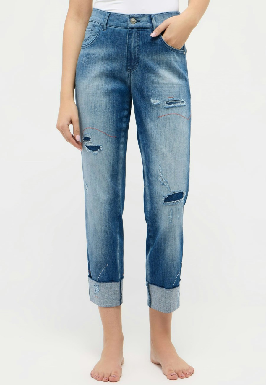 Angels Jeans Destroyed Jeans Darleen Crop Tu Fancy | Straight Fit