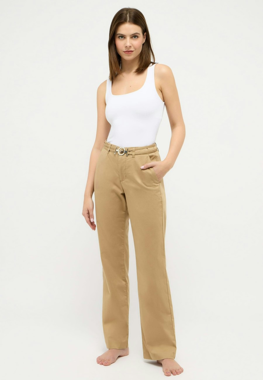 Angels Jeans Unifarbene Hose Lara Belt | Straight Fit