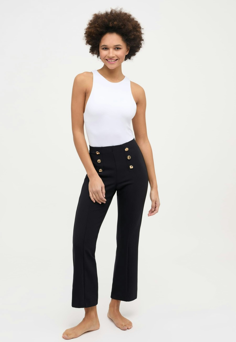 Angels Jeans Hose Leni Crop Mit Eleganten Knopfen | Slim Fit