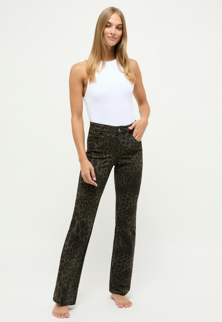 Angels Jeans Hose Leni Flared Mit Leo-Muster | Prints