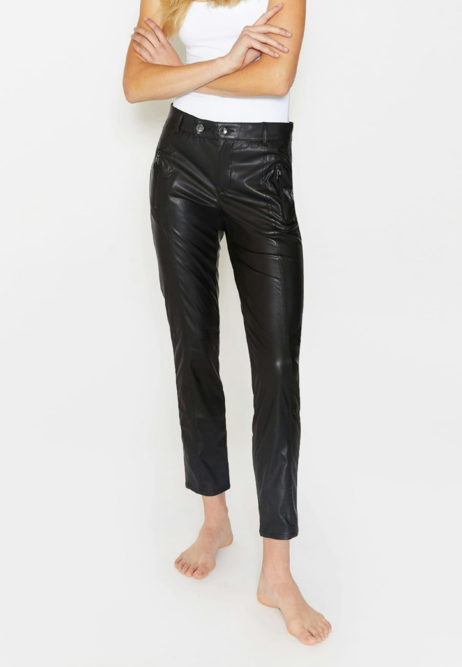 Angels Jeans Lederimitathose Slim Mit Ziernahten | Fake Leather