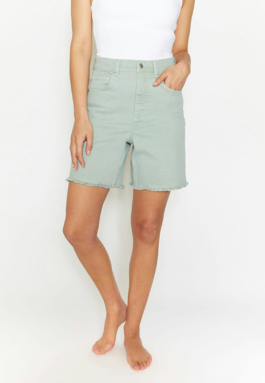 Angels Jeans Jeansshorts Mila In Unifarbenem Denim | Straight Fit