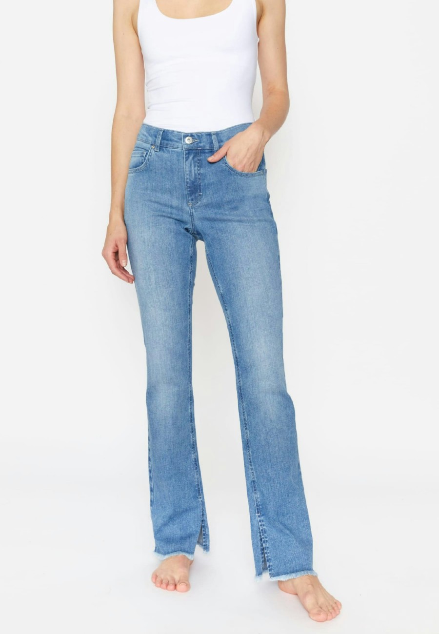 Angels Jeans Jeans Leni Slit Fringe Mit Saum-Schlitz | Slim Fit