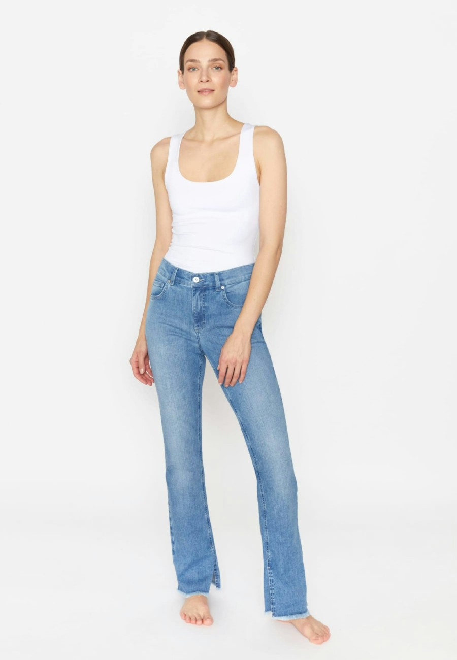 Angels Jeans Jeans Leni Slit Fringe Mit Saum-Schlitz | Slim Fit