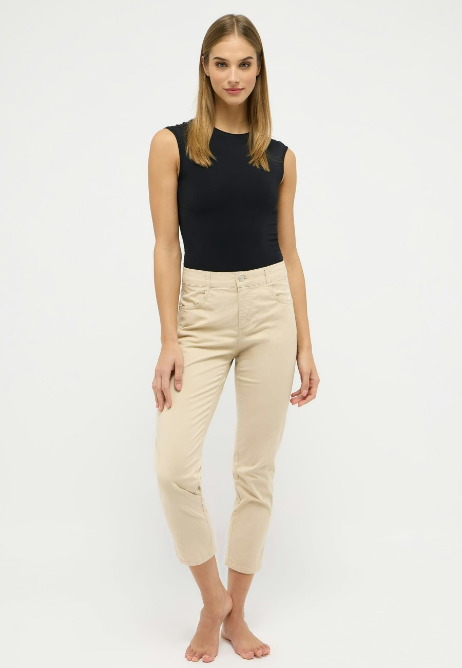 Angels Jeans Hose Cici Crop Slit Im Uni-Design | Slim Fit