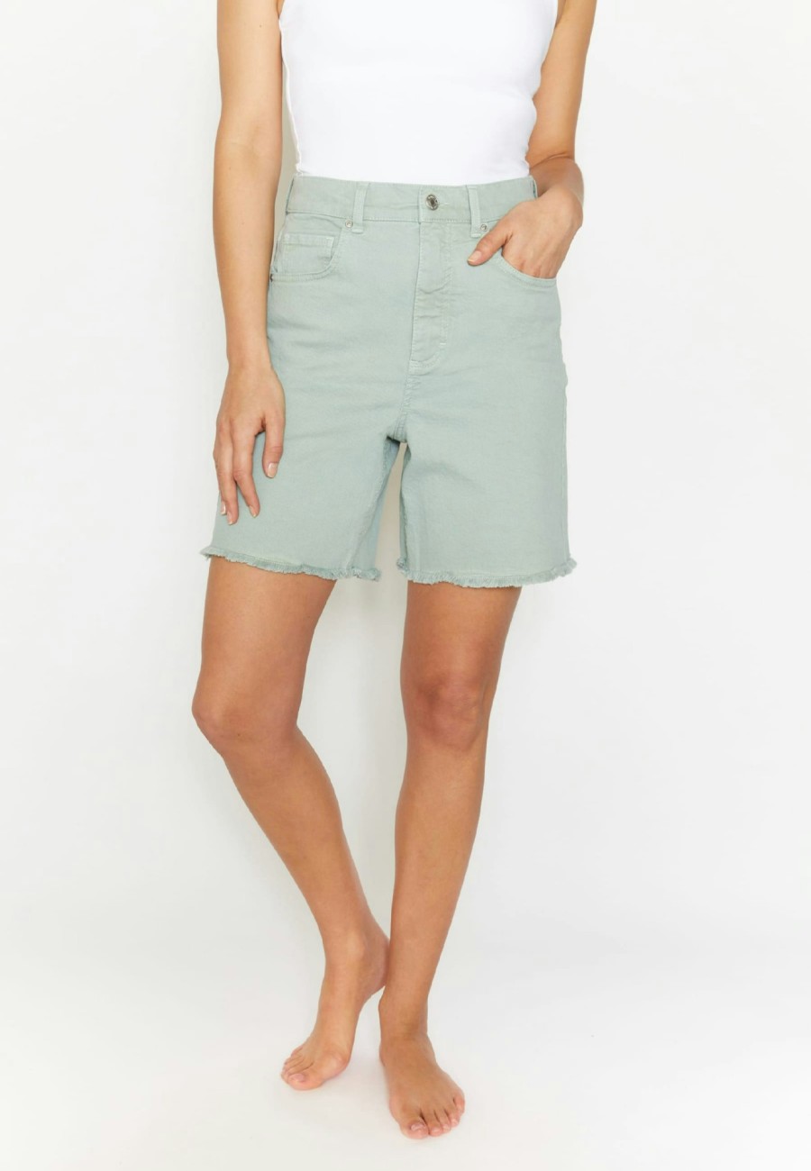 Angels Jeans Jeansshorts Mila In Unifarbenem Denim | Bermudas & Shorts