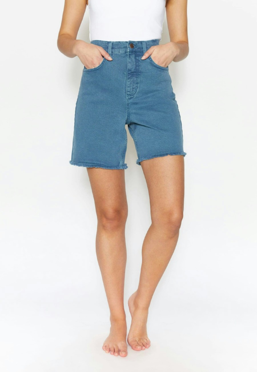 Angels Jeans Jeansshorts Mila In Unifarbenem Denim | Straight Fit