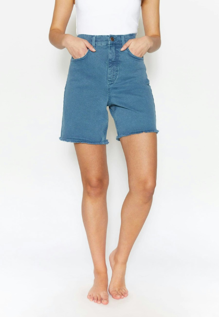 Angels Jeans Jeansshorts Mila In Unifarbenem Denim | Bermudas & Shorts