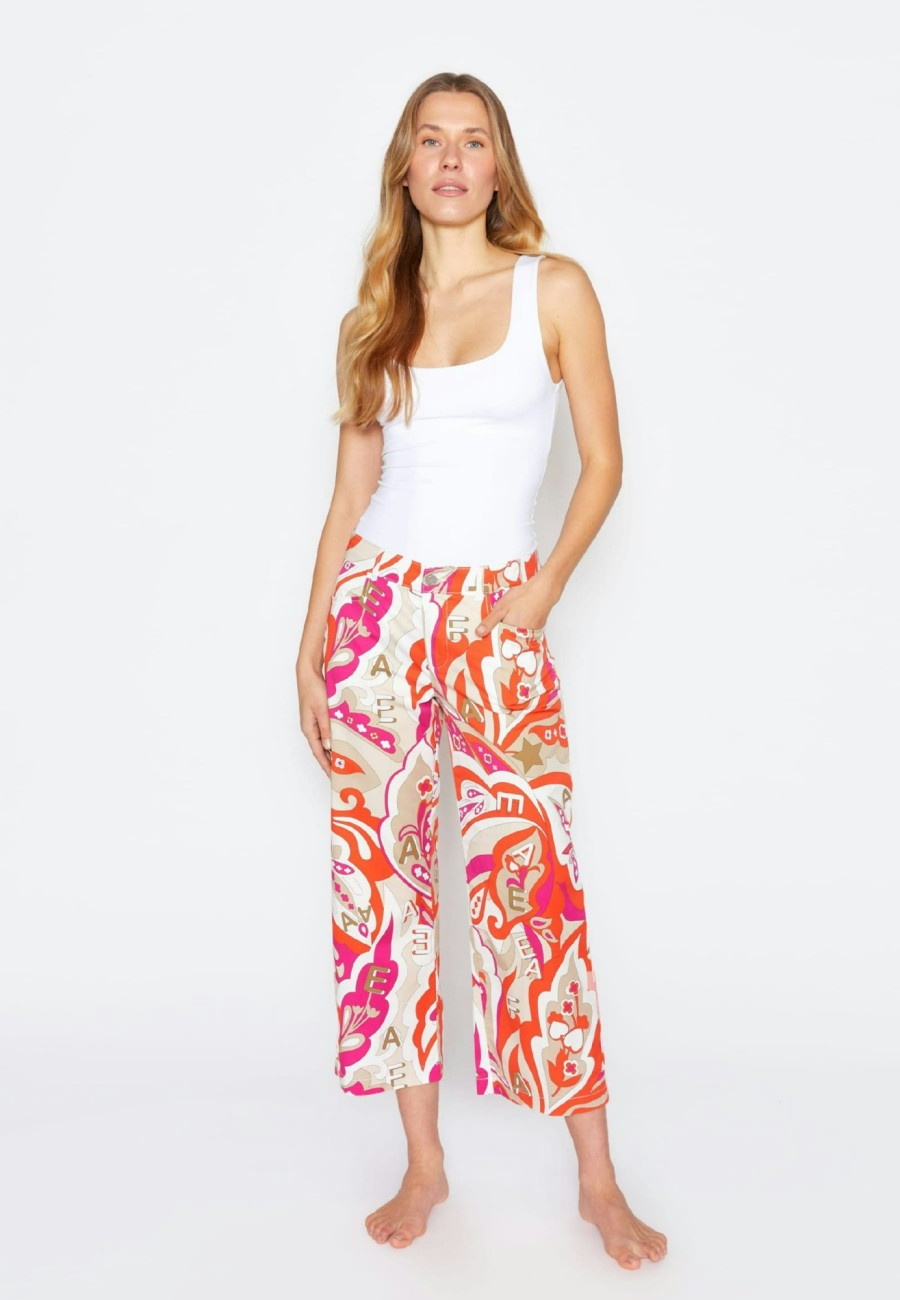 Angels Jeans Hose Cropped Culotte Mit Retro-Print | Prints