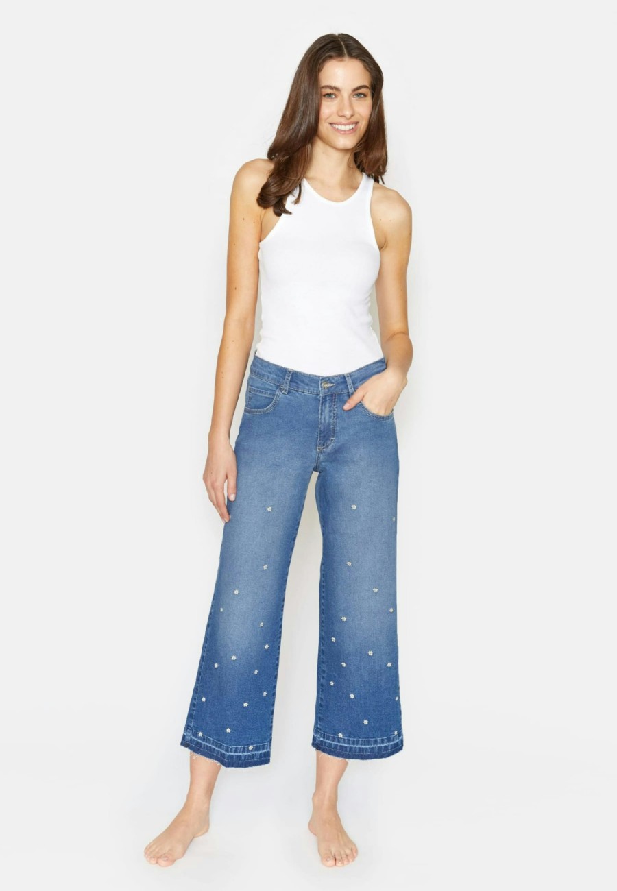 Angels Jeans Jeans Linn Stitch Flower Mit Blumenstickerei | Relaxed Fit