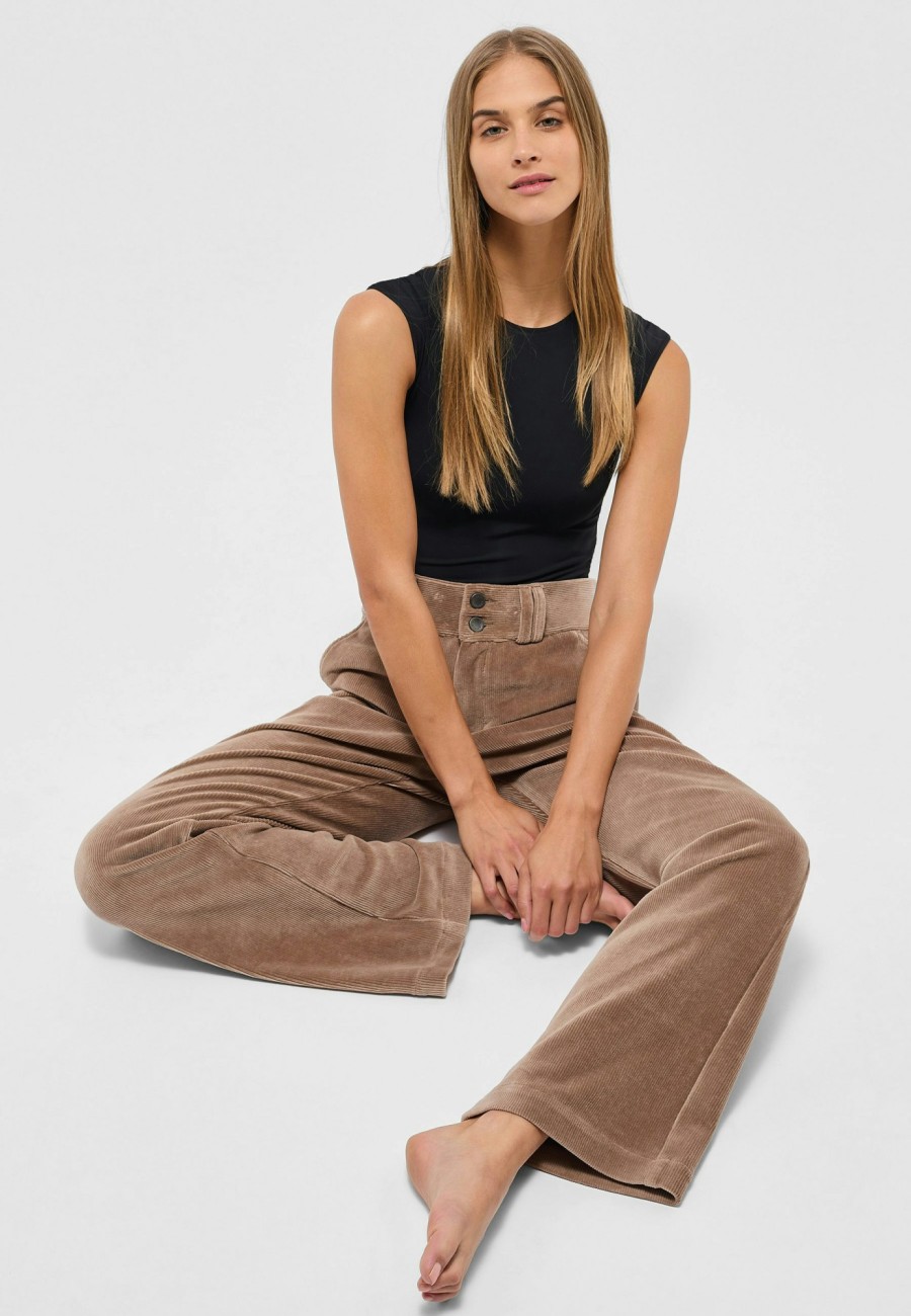 Angels Jeans Hose Button Wide Leg Mit Jersey Cord | Relaxed Fit