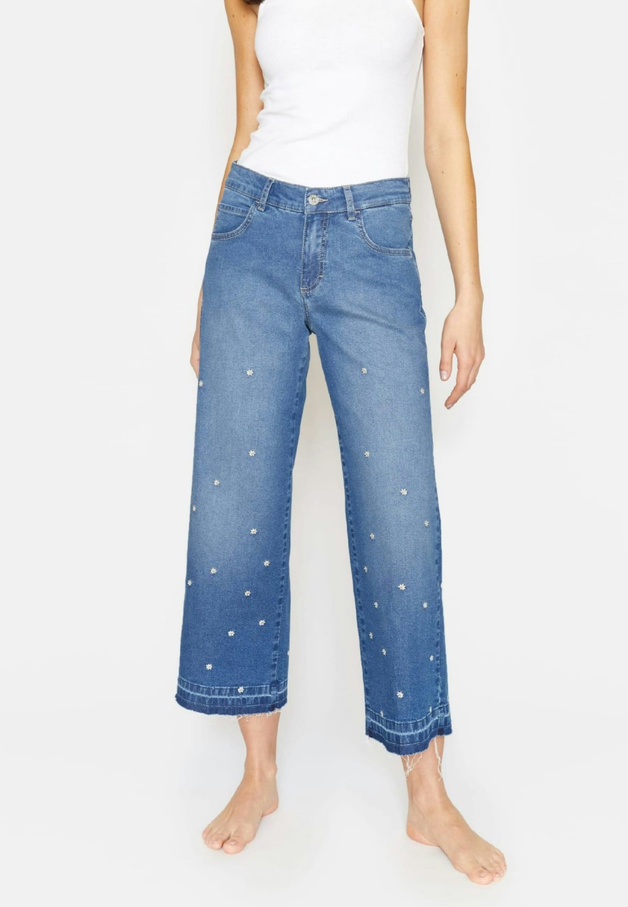 Angels Jeans Jeans Linn Stitch Flower Mit Blumenstickerei | Linn