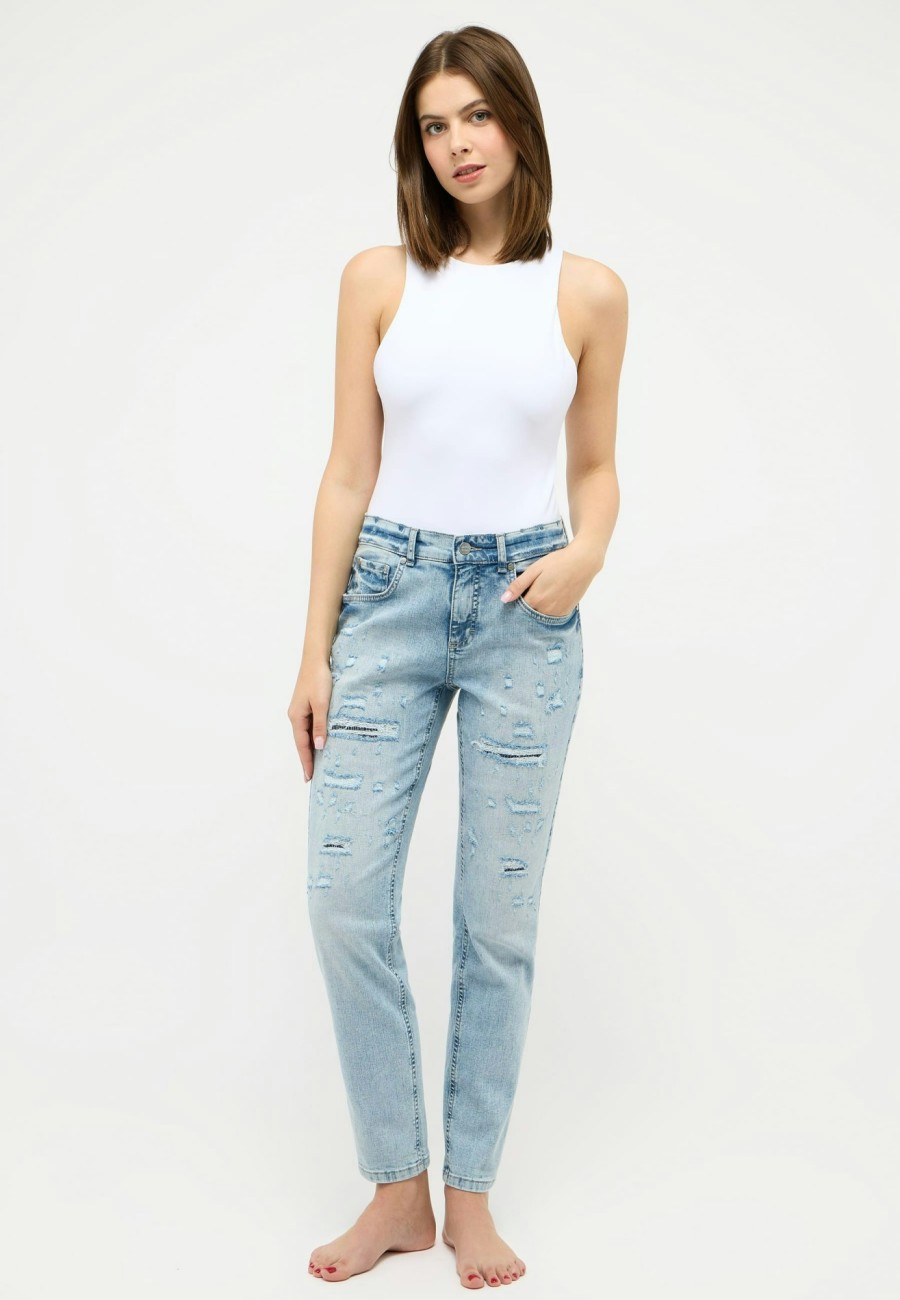 Angels Jeans Straight-Jeans Darleen Destroy Tape | Relaxed Fit